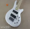 2021 Ny varumärke Banjo Classic White Sandwich Aktiva Pickups Neck Electric Bass Guitar