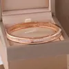 Europe America Fashion Style Lady Women Titanium steel Engraved B Letter Single Row Diamond Gear Bangle Bracelet 3 Color1396188