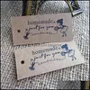 Cartes de vœux Fournitures de fête d'événement Festive Home Garden 50Pcs Craft Girl Homemade Diy Kraft Gift Tag Wedding Mes Hang Label Chanvre String In