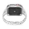 Luxe rvs riem armband Bling Zircon Case voor Apple Watch Series 7 6 5 4 3 SE Diamond Band Cover