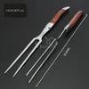 Laguiole carving knife set steak meat bbq knife and fork set with pakka wood and bolster handle 2011138635996