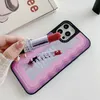 Koreaanse ins wave patroon make-up spiegel telefoon gevallen voor iphone 13 11 12 pro max xr xs 8 plus frame meisje gift zachte kap