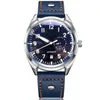 Montre-bracelet de luxe de qualité supérieure, grand pilote, cadran bleu nuit, automatique, 46MM, montre pour hommes, cadeau de noël, 189p