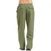 Mens Pants Cotton Linen Trousers Casual Sports Running Pant for Summer Joggers Solid Straight Loose Male Streetwear