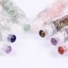 Natural Crystal Crafts Stones Essential Oil Gemstone Roller Ball Bottles Transparent Frost Glass 10ml roll on perfume bottle9727746