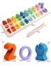 아이들을위한 몬테소리 교육 나무 장난감 수학 낚시 수 숫자 디지털 모양 일치 조기 교육 자식 선물 장난감 LJ200907