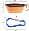 실리콘 접이식 개 그릇 확장 가능한 컵 접시 애완 동물 고양이 음식 먹이 휴대용 여행 보울 carabiner 4224 tyj와 foldable 물병