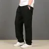 Calça masculina m-6xl plus size masculino cargo de ajuste solto para homens trepadeiras de rua