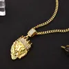 Hip Hop Sieraden Leeuwenkop Hanger Ketting Met Gouden Ketting Koning Kroon Iced Out Ketting Voor Mannen/Vrouwen 200928