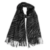 Tilki yeni moda bayanlar fulard zebra hayvan baskı şal sarar kaşmir eşarplar püskül ile kış fular için kadın erkek hediyesi T200225