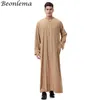 민족 의류 Beonlema O-neck 아랍어 아라야 뮤직 맨 옴므 두바이 kaftan 긴 소매 성인 jubba thobe pakistan 남자기도 옷