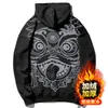 New 2021 Graffiti Lion Dance Mens Sweatshirt Printed Plush Sweatshirts Men Fleece Hoodie Hip Hop Stranger Things Hoodies