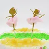 12 sztuk Gold Glitter Cake Insert Ballerina Dancing Girl Cupcake Toppers Picks Cake Topper Do Wedding Bridal Sridal Prysznic Party Y200618