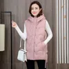 Abbigliamento donna Gilet senza maniche Allentato Autunno Inverno Cotone Vita imbottita Solido Gilet taglie forti Parka 201031