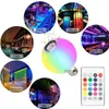 RGBW Bombillas LED inteligentes Decoración colorida para el hogar Altavoz Bluetooth Reproducción de música 12W E27 Base Regulable Lámparas de ambiente interior con 24 teclas remotas