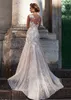 2021 Summer Boho Nude Abito da sposa a tromba con applicazioni in pizzo Illusion Back Abiti da sposa a sirena sexy Abiti da sposa country lunghi da spiaggia