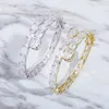 Biżuteria biżuterii mankiet mankiet męskie bransoletki mrożone diament Bransoletki złota srebrna moda bransoletka luksusowa designerka Cubic cyrkonia Jewellry219p