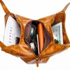 حقائب اليد عارضة المرأة حقيبة محفظة قدرة كبيرة حمل حقيبة عالية الجودة سيدة خمر المتشرد لينة خليط الكتف البني