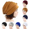 Femmes fleur musulman cheveux casquette élastique mode chimio coton tête enveloppement couleur unie chapeau chapeaux Turban Caps1263b