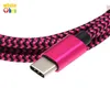 USB لنوع C مايكرو USB كيبل نايلون مزين USB 2.0 وذكر لمزامنة الشحن السريع شاحن مايكرو بيانات B الحبل لالروبوت سامسونج S8 LG