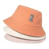 Foxmother New Fashion Cute Black Pink Orange White Animal Cat Mönster Fiske CAPS Gorras Casquette Bob Bucket Hats For Women8801300