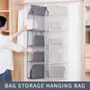 Bolsa Organizador Saco Não-tecido Armazenamento Suspensão Wardrobe Wall-Mount Dustproof Sacos