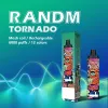 Orijinal Randm Tornado 6000 Puflar Tek Kullanımlık E Sigara Vape Kalem Cihazı Hava Akışı Kontrolü Şarj Edilebilir 1000mAh Pil 12ml Pod Vapes Kit 30 Renk