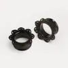 2pcs stainless steel earrings black ear plug tunnel piercing body jewelry single flared ear gauges 285m