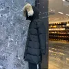 2023 Doudoune Goose Down Coat Women Winter Winter Wold Wolf Fur Termed معاطف دافئة ومقاومة للرياح مع Cap القابلة للإزالة للسيدات Parka 4 للاختيار