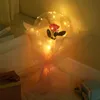 LED Palloncino luminoso Bouquet di rose Bolla trasparente Rosa Luce lampeggiante Bobo Ball Regalo di San Valentino Festa di compleanno Giocattoli di nozze E121802