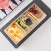 Sushi Strawberry Cake Roll Storage Box Picnic Pizza Dessert Food Packaging Wooden Box Rectangle Jewelry Sundries Case BH5819 WLY