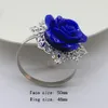 10Pcs/Set Napkin Ring Resin Flower Shape Serviette Holder For Wedding/Party Napkin Color Mixed 3.5cm Stone Silver Setting 201120