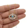 18k gold plated Turkish evil eye necklace lucky girl gift Baguette cubic zirconia turquoise geomstone top quality evil eye jewelry5195320
