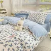 Beddengoed sets winter verdikte melkvezel bed vierdelig set dubbelzijdig koraal fleece dekbedovertrek teddy pluche vel drie stuk