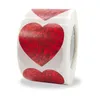 500 قطع لفة 1.5 بوصة عيد الحب الحب الأحمر القلب لاصق ملصقات الزفاف عيد ديكور تسميات حزب اللوازم