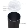 DHL Ship DIY blank 20oz sublimering skinny tumbler dubbel vägg rostfritt stål vakuum isolerade vatten muggar rakt rån kopp