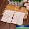 1pc Comfortabele bubble blister mesh zeep saver schuimende tas mode mooie natuurlijke ramie douche exfoliator spons pouch net