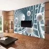 Fundo da parede de papel fotográfico personalizado Stereoscopic 3D Círculo Bola Espaço Abstrato Mural Sala Sofa TV Wallpaper Design moderno