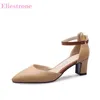 Chaussures de robe Hot Brand New Glamour Jaune Beige Femmes Sandales 2 pouces Talons Lady Formelle BK100 Plus Grande Petite Taille 3 11 30 43 46 48 220303