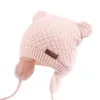 Orecchie da orso Cappello da bambino carino Morbido cotone neonato Beanie Doppio strato Cappello invernale caldo per neonate Ragazzi Cappelli per bambini lavorati a maglia Nuovo Y202037101