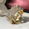 Visisap All Circle Full Stone Gold Farbe Hiphop Kettenringe für Männer Luxus glänzender Partyring Größe 7 bis 13 H04019757990