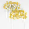 2022 Nowy Cztery Kolor Kryształ Rhinestone Shiny Happy Birthday Cake Topper Rocznica Dzieci Urodziny Party Decor Cake Topper