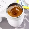 Elektriska termiska muggar ZL0395 380ml automatisk blandningskopp Magnetisk självomrörande mugg rostfritt stål Kaffe Mjölkblandare Smart Mixer Vattenflaska Kreativ Dryckesgods