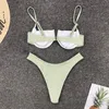 2020 NY SEXY V Neck Bikini Badkläder Kvinnor Två stycken Swimsuit Push Up Set Brasilian Bathing Suit Beachwear Swimming LJ200824