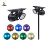 RGBW solar solar luz colorida colorida rotação de cor de grama lampe holofotes pir sensor de movimento lâmpadas de jardim ao ar livre