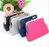 200pcs Women PU solid coin purses hasp small short wallet Mix Color