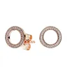 Классический дизайн Роскошные серьги-кольца из розового золота 18 карат Оригинальная коробка для Pandora Стерлингового серебра 925 пробы маленькое серьга для женщин Мужские СЕРЬГИ