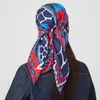 Zijde rand sjaal top vrouwen dubbelzijdig satijnen sjaals giraffe dier vintage hoofd nek sjaals sjaal