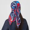 Silk Edge Scarf Top Women Double-Sided Satin Scarfs Giraffe Animal Vintage Head Neck Scarfs Shawl