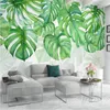 Benutzerdefinierte Wandgemälde Kunstmalerei Handgemalte Pflanzenblätter 3D-Fototapete Pastorales Schlafzimmer Wohnzimmer Wandbilder Fresko